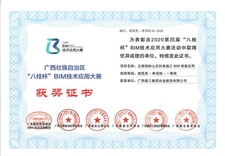 喜訊！公司榮獲“八桂杯”BIM技術(shù)應(yīng)用大賽一等獎(jiǎng)
