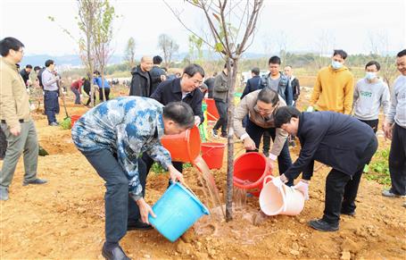 吳煒率隊(duì)到公司承建的項(xiàng)目舉行新春義務(wù)植樹活動(dòng)