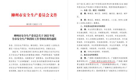 【喜訊】冶建公司2022年度這項(xiàng)工作獲評(píng)優(yōu)秀！